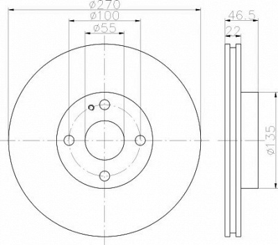 HELLA PAGID 8dd355115361 -  Тормозной диск
